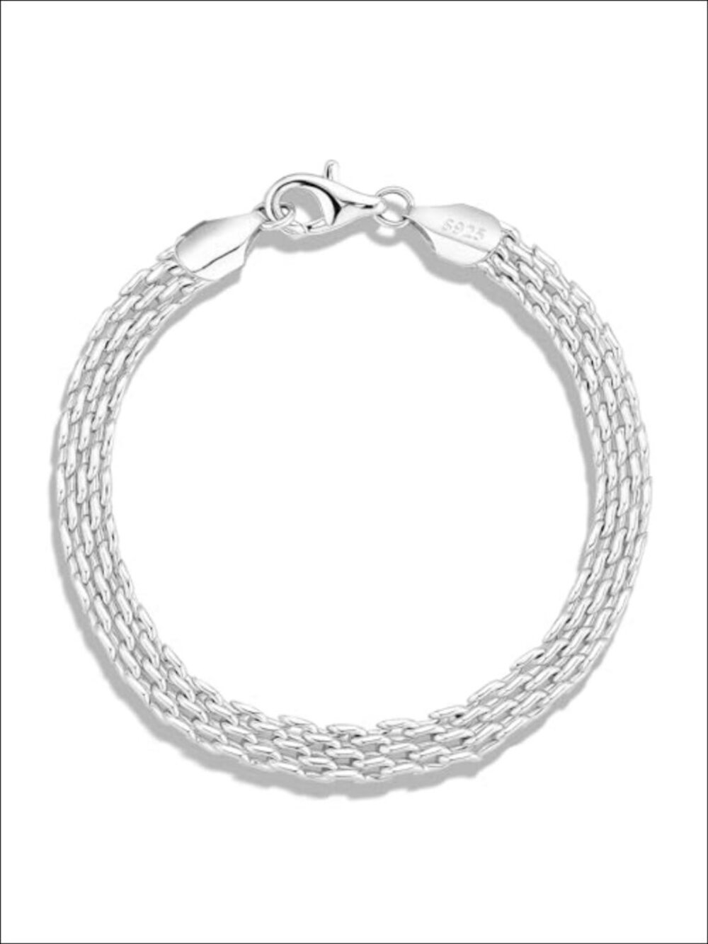925 Sterling Silver Mesh Bracelet for Women Minimalist Dainty
